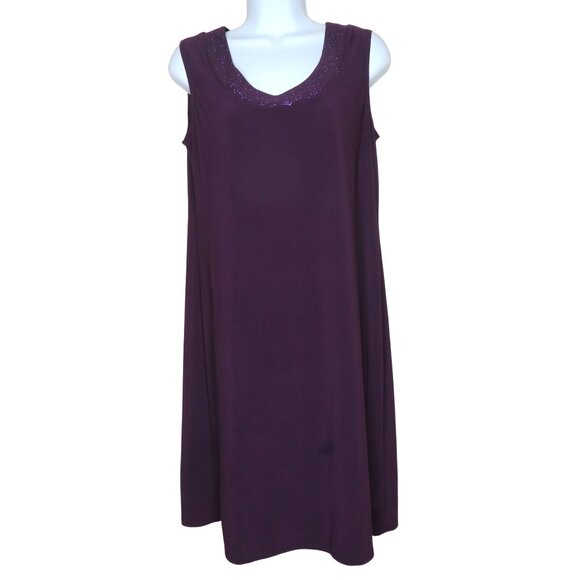 R&M Richards Dress Jacket S Plum Purple Shimmer Sheer Cruise Wedding Party - Picture 5 of 16